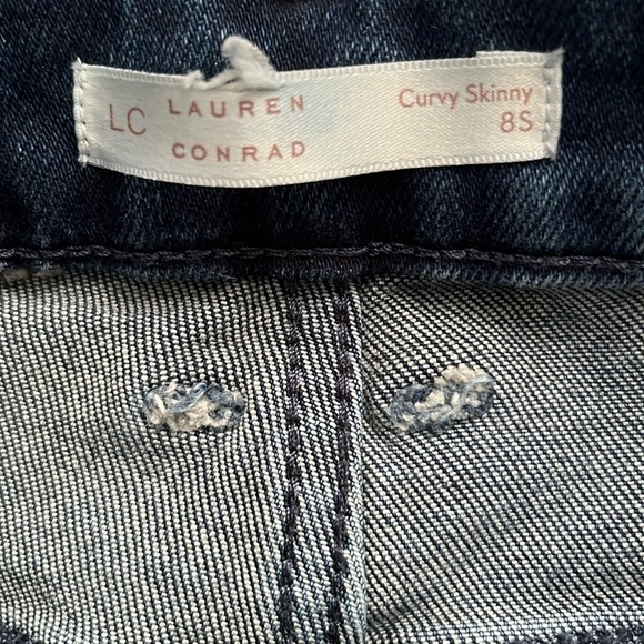 LC LAUREN CONRAD curvy skinny 8s Women's Dark Blue Jeans used good condition - Picture 9 of 11